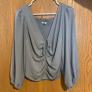 Abercrombie & Fitch Women's Blue Blouse V Neck Medium